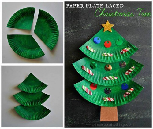 Paper Plate Christmas Trees :)